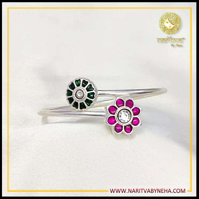 two Flower Kundan Kada