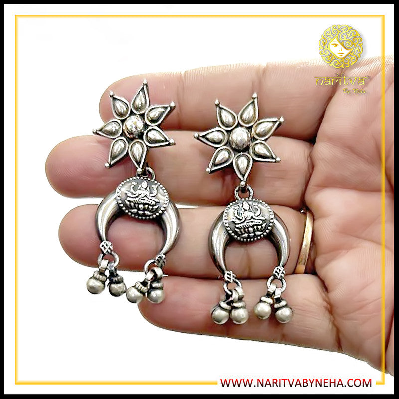 Goddess Laxmi Moon Earrings