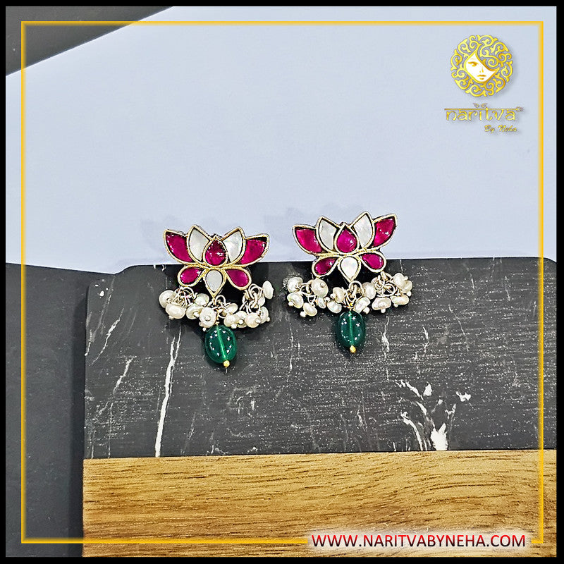 Lotus Kundan studs