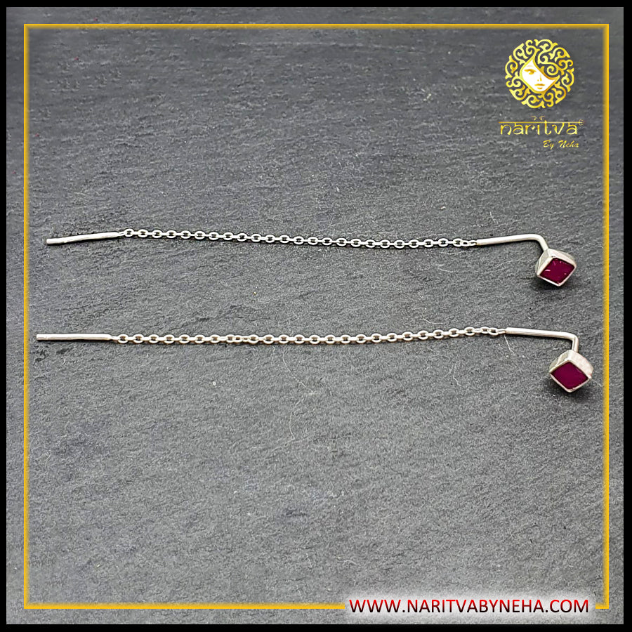 Sui Dhaga Earrings with Stones