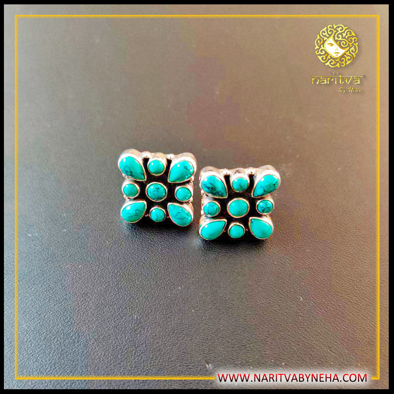 Turquoise Square Studs