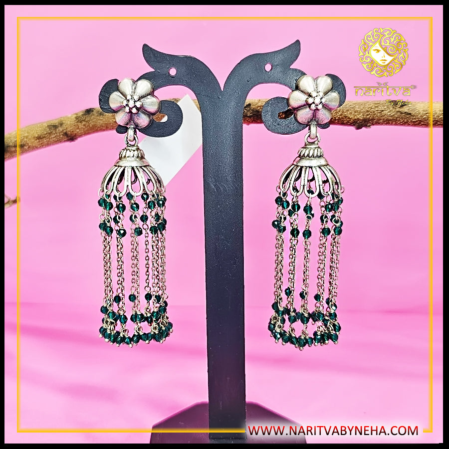 Onyx Pearl String Jhumka