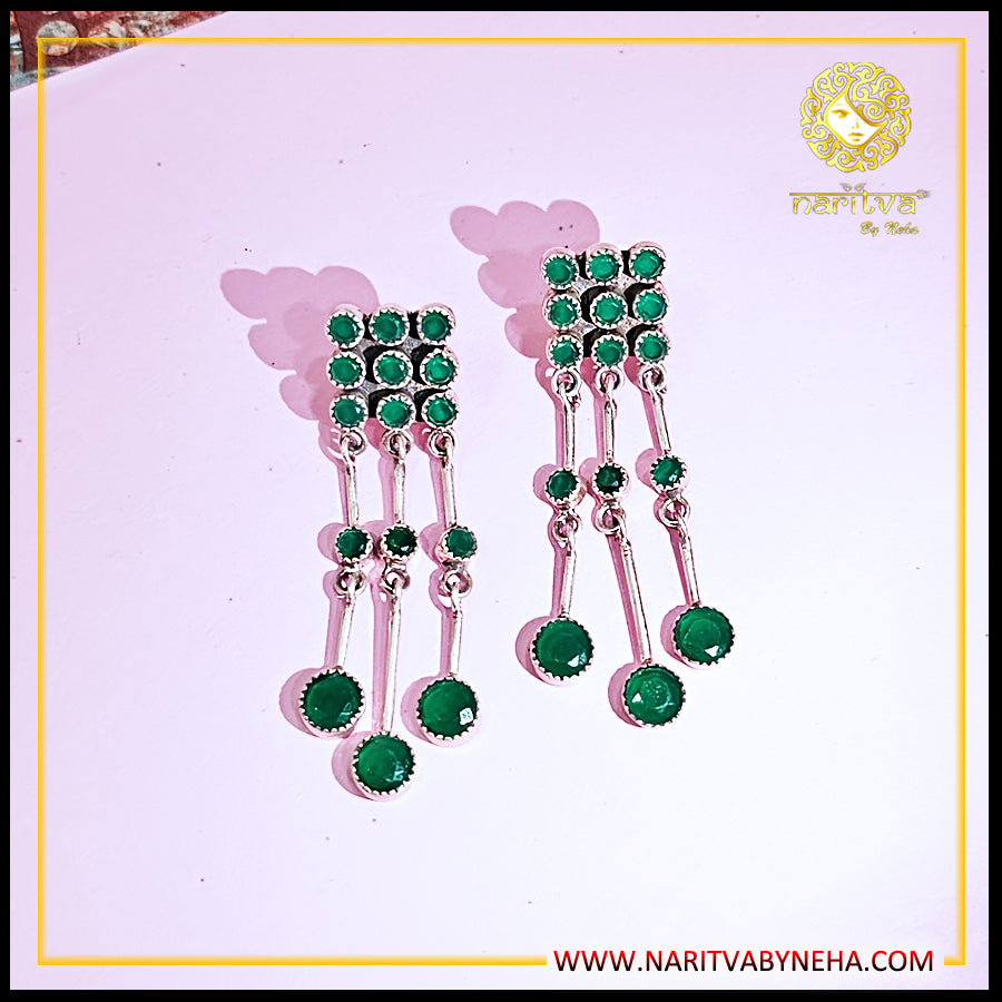 Green Stone Danglers