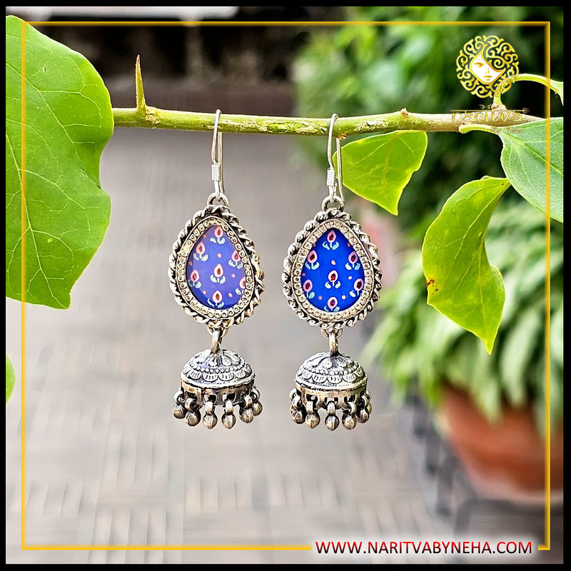 Royal Blue Painted Jhumka