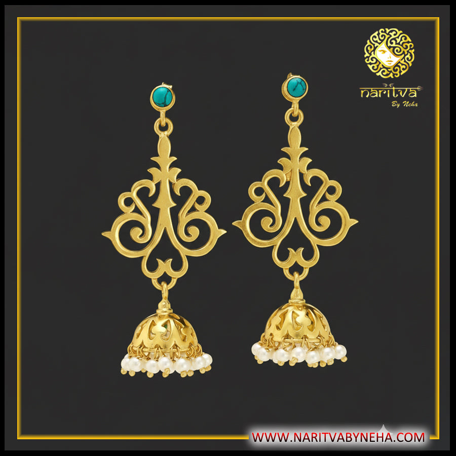 Golden Pearls Jhumka
