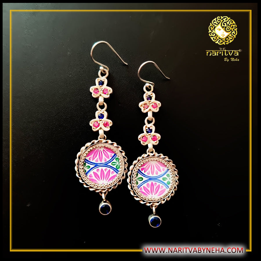 Painted Pink blue with flower chain