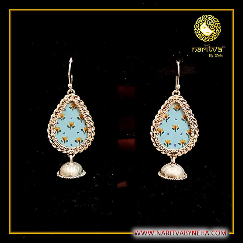 Sky Blue painted With Light Jhumki