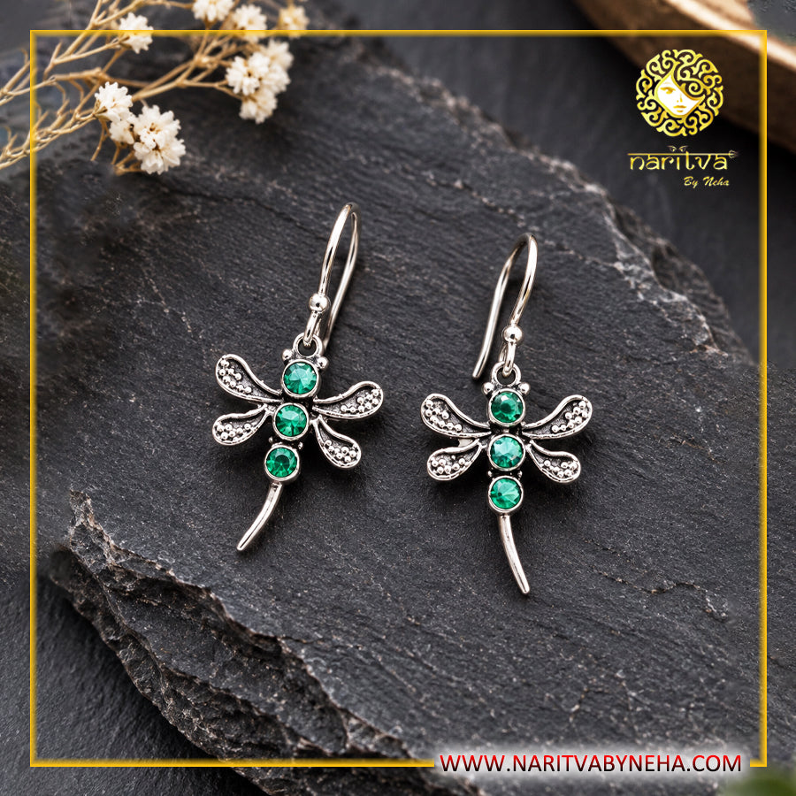 Dragong Fly Green Earrings