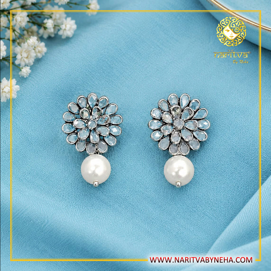 White Polki Pearl Earrings