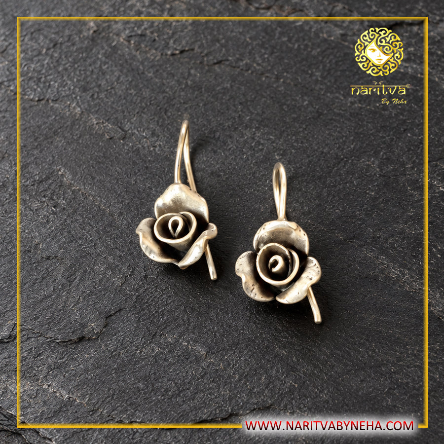 Mini Rose FIsh Hook Earrings