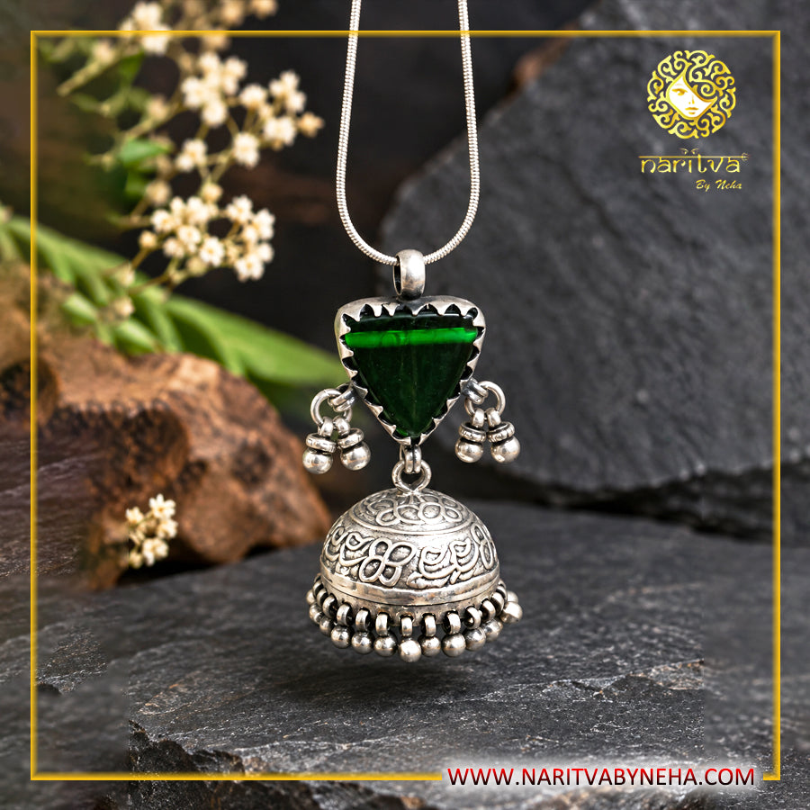 Green Pendant Jhumka