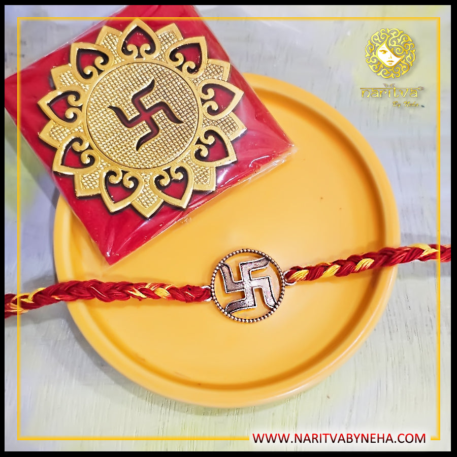 Swastik Silver Rakhi