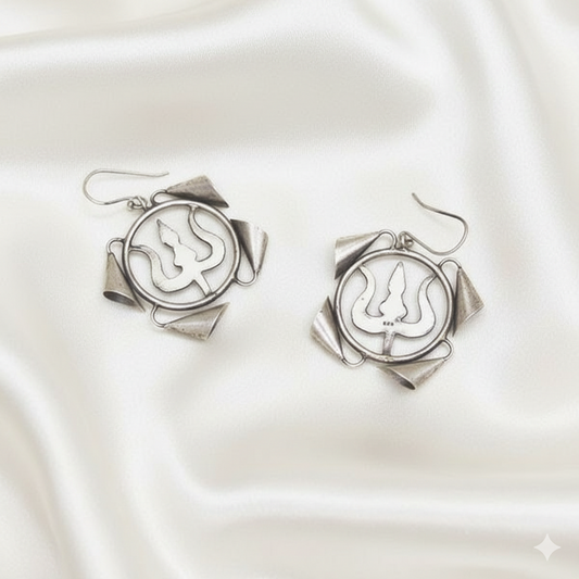 Shiva Trishul fish Hook earrings