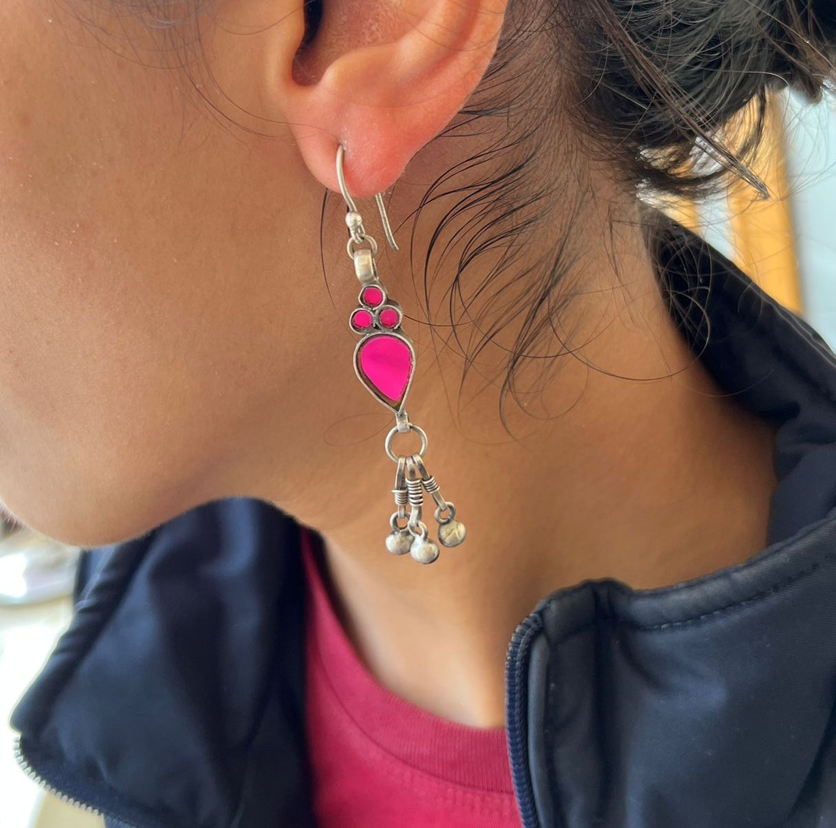 Pink Glass Dangler