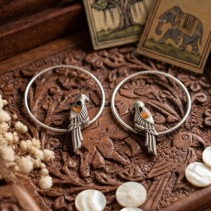 Kundan Bird Hoops