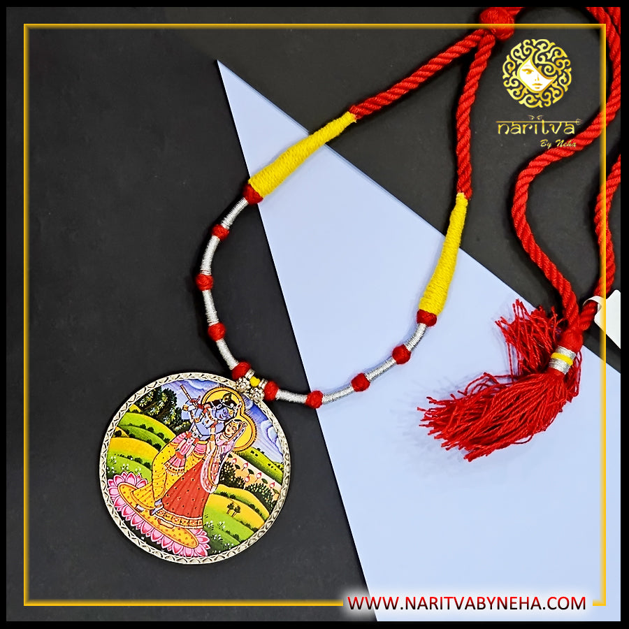 Painted Radha Krishna Necklace