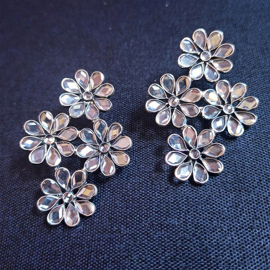 4 Flower Polki Earrings
