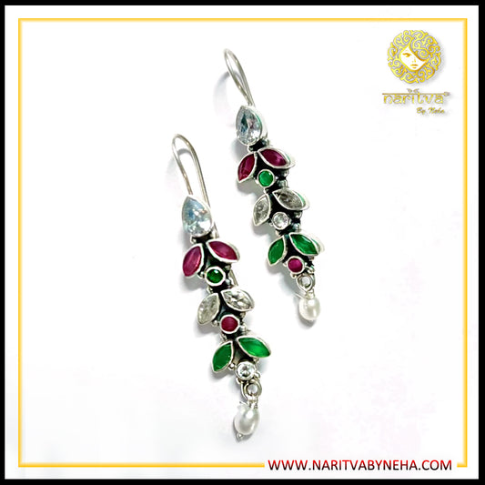 Tricolor Stone Earrings