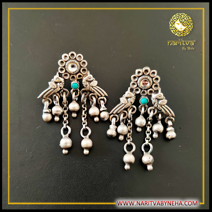 Peacock turquoise earrings