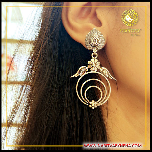 Three Circle Parrot Earrings