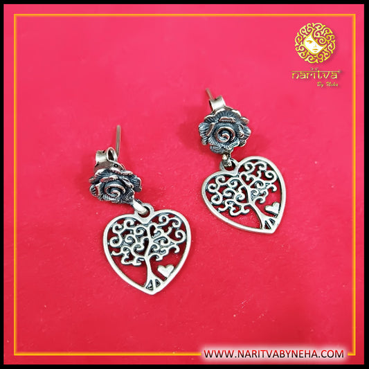 Tree Of Life Heart Earrings