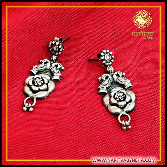 Peacock Rose Earrings