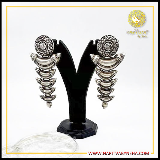 Long layered Moon earrings