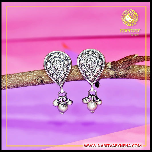 Drop Shape Embossed Earrings