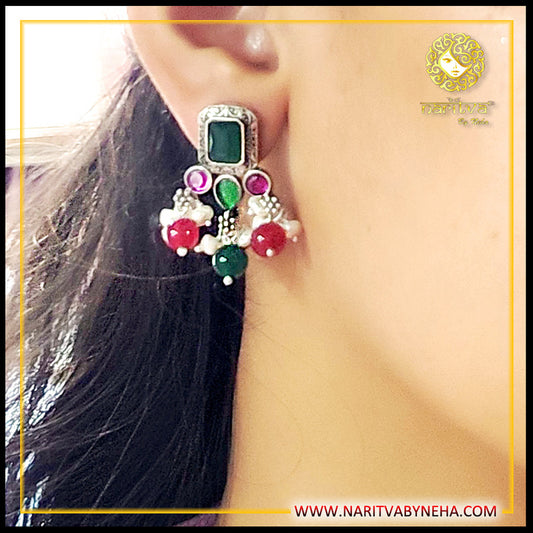 Green-Ruby-Pearl-Earrings