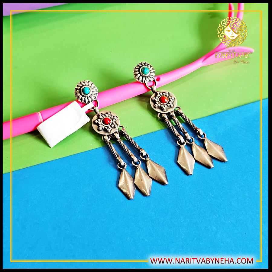 Turquoise Coral Danglers