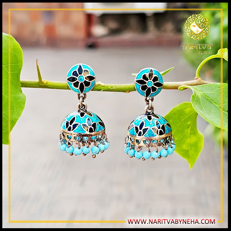 Meena Blue Jhumka