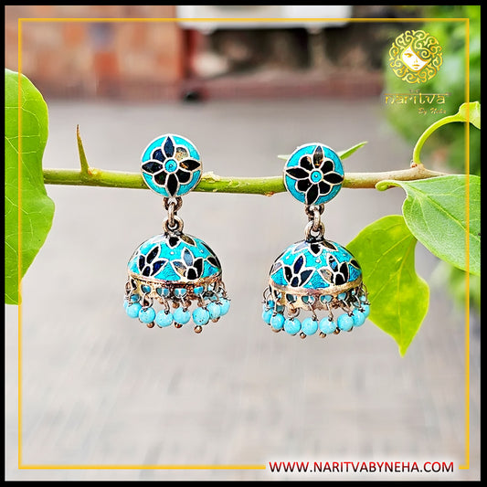 Meena Blue Jhumka