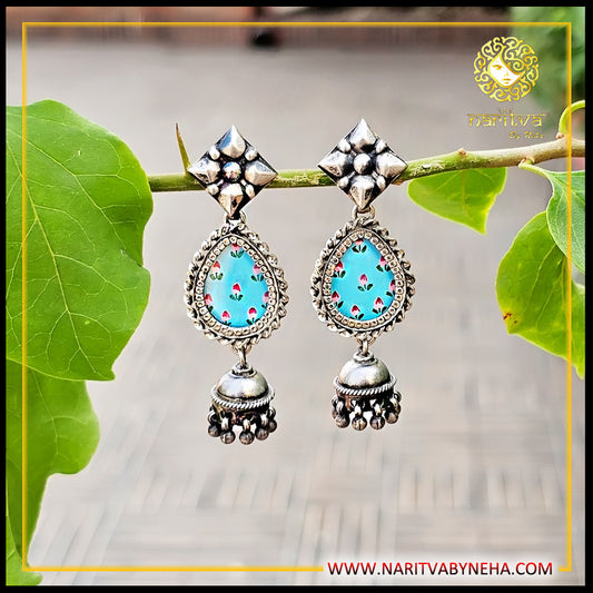 Sky Blue Painted Jhumka