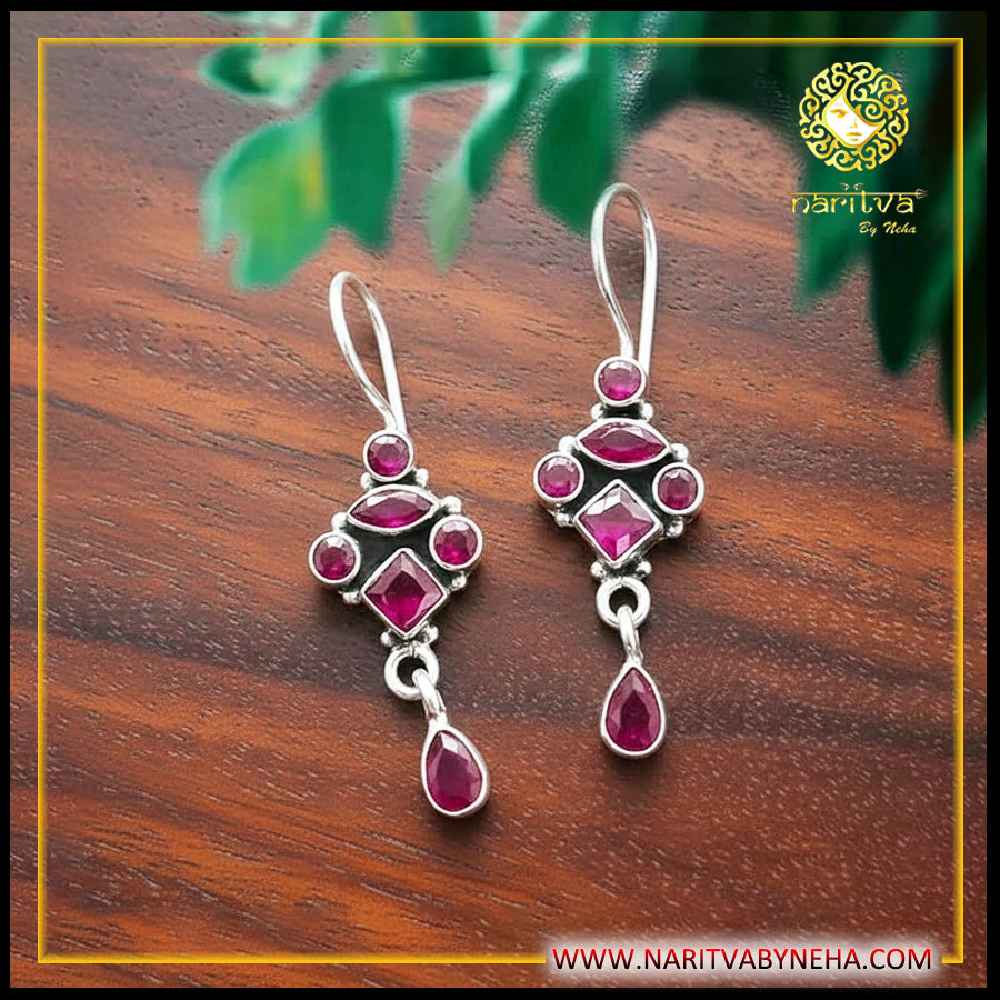 Ruby Stone Light Weight Earrings