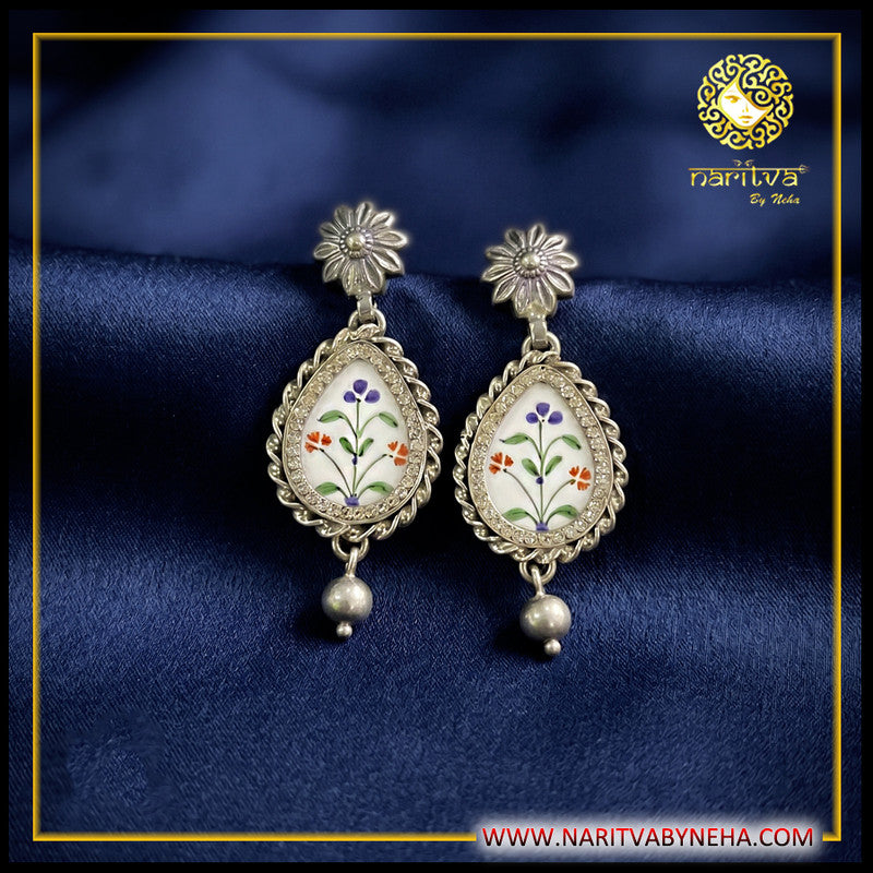 White painted earrings