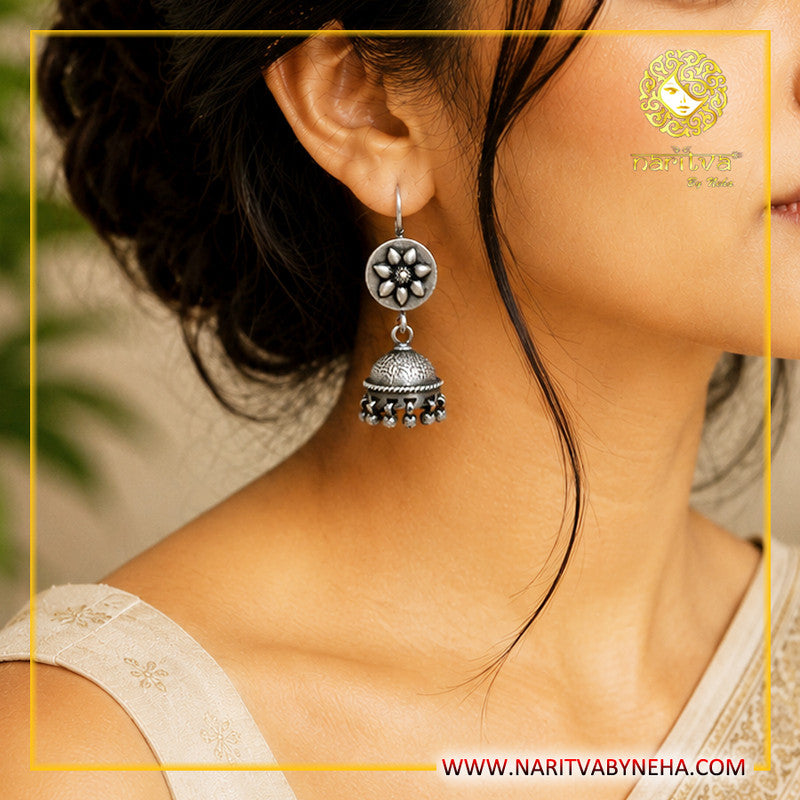 Flower Top fish hook jhumki
