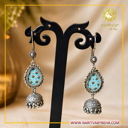 Light Blue Painted Jhumka