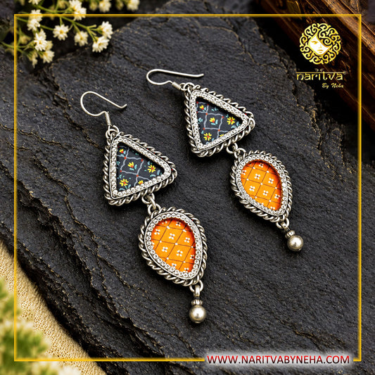 Dual layer Painted Earrings