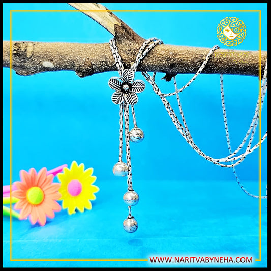 Flower Pendand Dual Chain