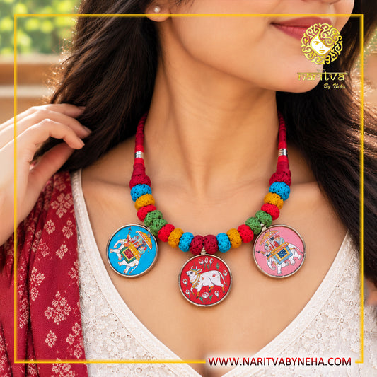 Three painted Necklace