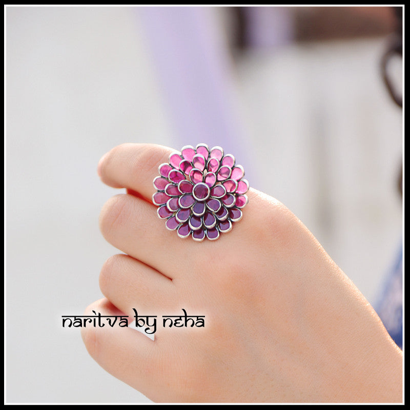 Pink Polki Ring