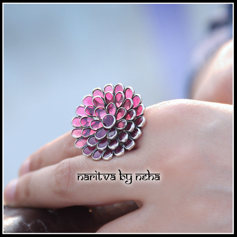 Pink Polki Ring