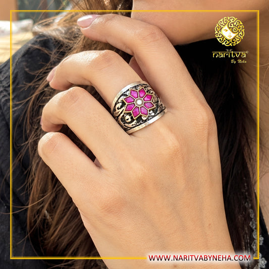 Chitai Kundan Ring Band
