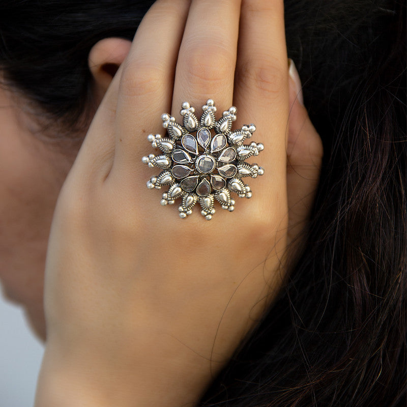 Flower Polki Ring