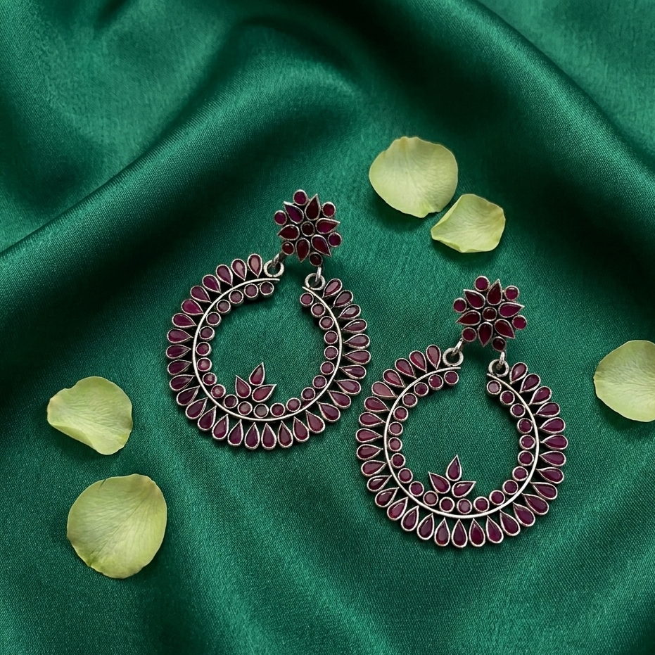 Pink Polki Chandbali