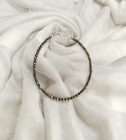 Silver Pyrite Bracelet