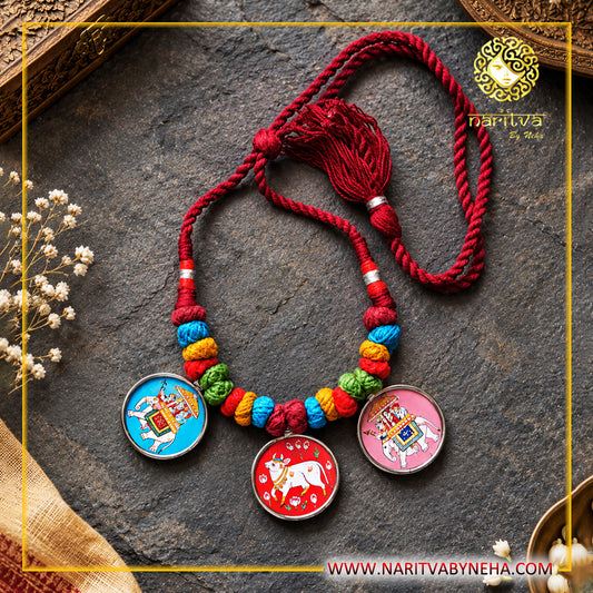 Three painted Necklace